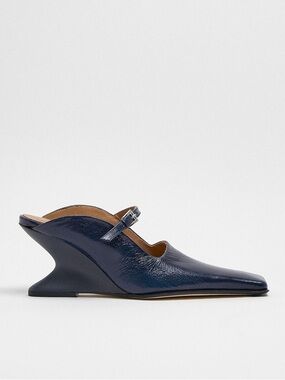 Miista ALDITH navy blue mules pumps cut out subversive designer sculpted